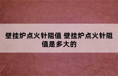 壁挂炉点火针阻值 壁挂炉点火针阻值是多大的